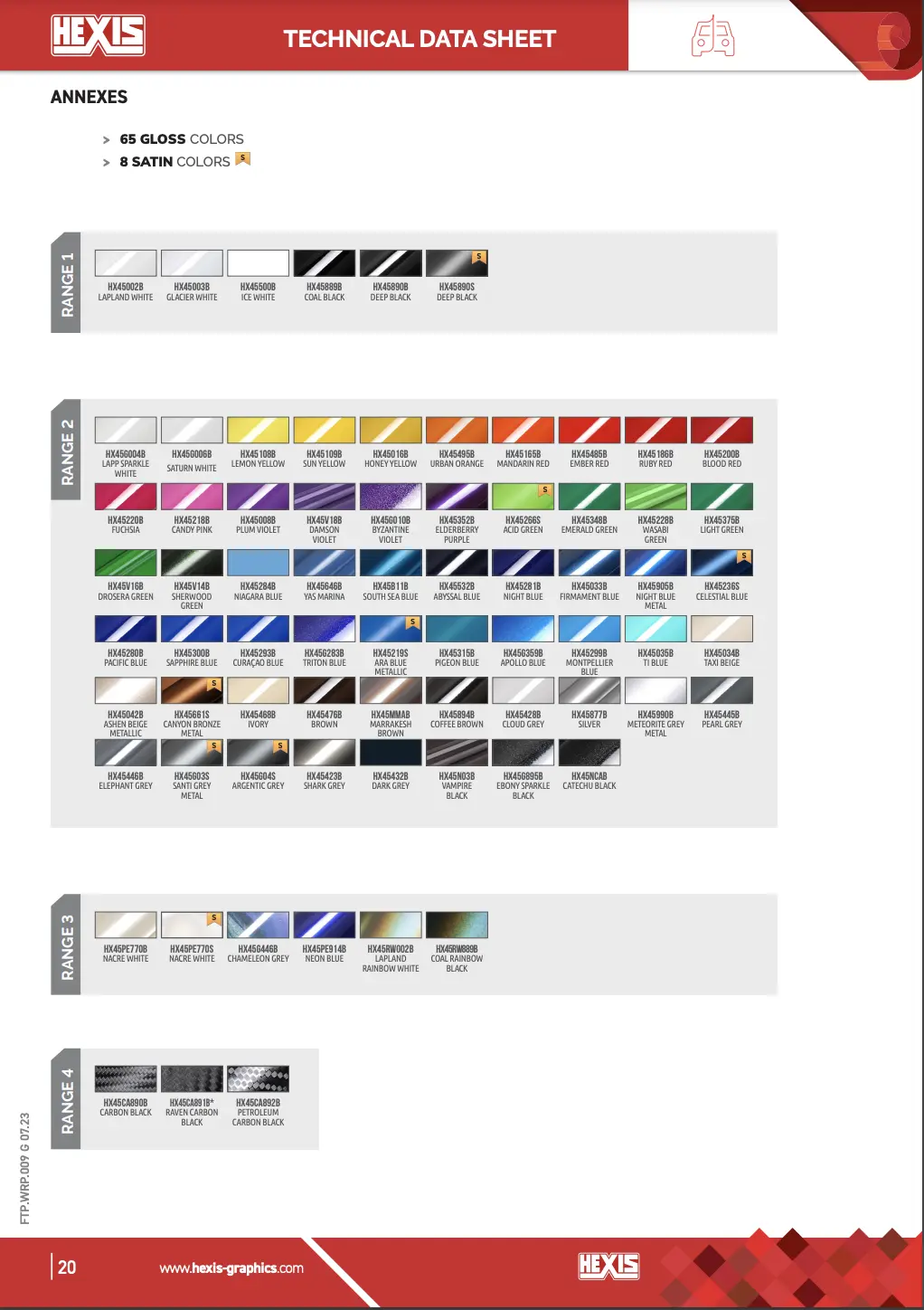 Hexis Vinyl Catalogue